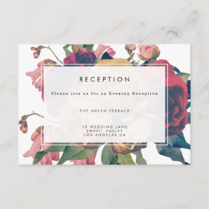 Botanische Hochzeitskarte für antike Botanische Fe Begleitkarte