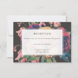 Botanische Hochzeitskarte für dunkle Rose Einladung