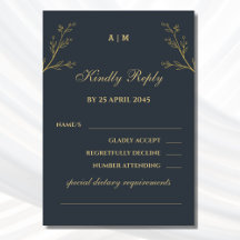 Botanische Hochzeitskarte für Holzkohle