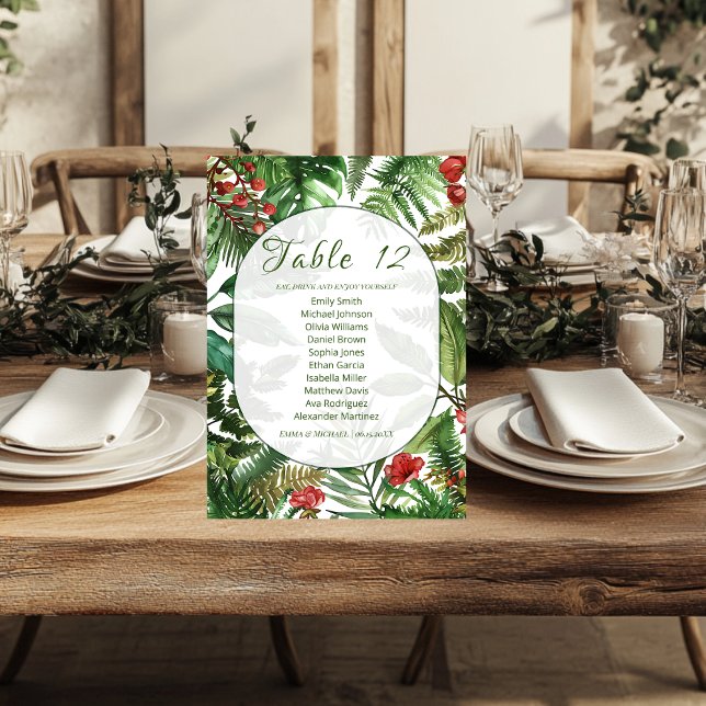 Botanische Hochzeitskarte für tropische Grüntöne Einladung (Von Creator hochgeladen)