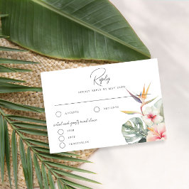 Botanische Hochzeitskarte Tropical Boho RSVP Karte