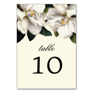 Botanische Hochzeitskarten Süd Magnolien Tischnummer