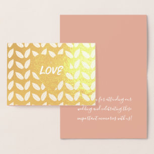 Botanische Hochzeitsliebe Valentinstag Jubiläum Folienkarte