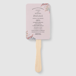 Botanische Hochzeitsprogramme für Dusty Wildblume Fächer
