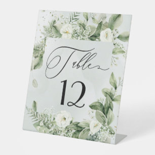 Botanische Hochzeitssemble-Tischnummer Sockelschild