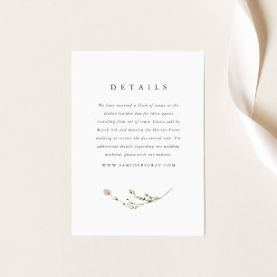 Botanische Hochzeitsunterkünfte - Eintrittskarte Begleitkarte