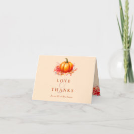 Botanische Hochzeitswohnungen Fall Pumpkin Dankeskarte