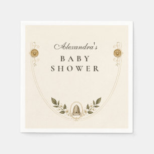 Botanische Honigbiene Baby Shower Serviette