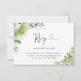 Botanische Hortensien Hochzeit Online-RSVP-Karte RSVP Karte