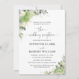 Botanische Hortensien-Hochzeitsempfangs-Einladung Einladung