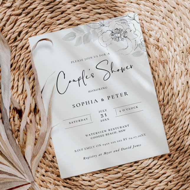 Botanische Illustration Couple's Dusche Einladung (Von Creator hochgeladen)