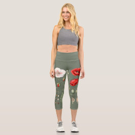 Botanische Illustration Florale Kunst. Capri Leggings