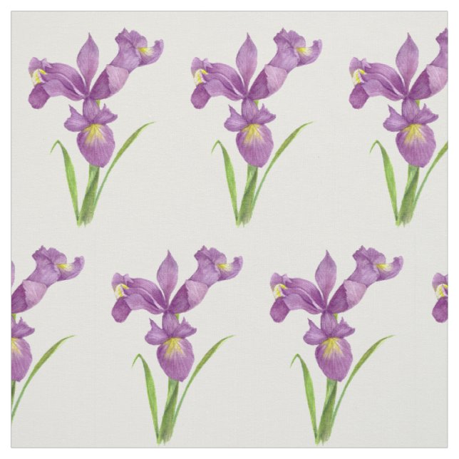 Botanische Illustration: Lila Wasserfarbe Ire Stoff (Muster)