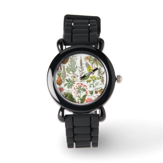 Botanische Illustrationen - Große Pflanze Armbanduhr (Vorderseite)