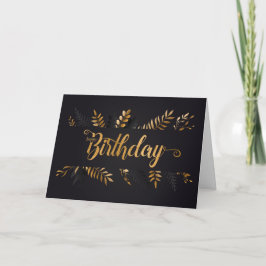 Botanische Imitate Goldleaf und Holzkohle zum Gebu Karte