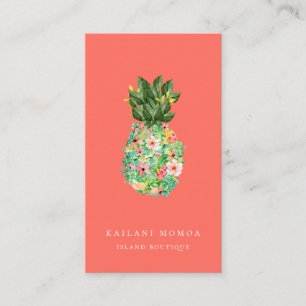 Botanische Insel-Ananas-Koralle Visitenkarte