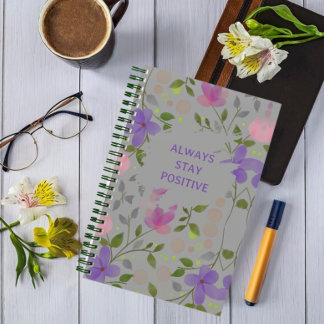 botanische Inspiration elegant mädchenhaft florale Notizbuch