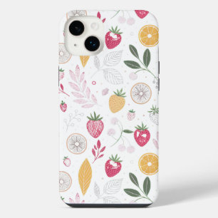 „Botanische iPhone-/iPad-Hülle mit Blumen und Früc iPhone 14 Plus Hülle