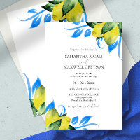 Botanische italienische Hochzeitlemonen Wasserfarb