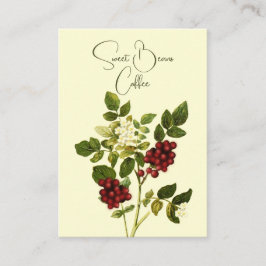 Botanische Kaffee Bean Stem Business Card Visitenkarte