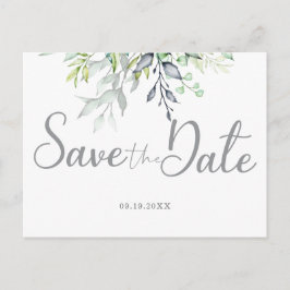 Botanische Kalligrafie Hochzeit speichern das Datu Ankündigungspostkarte