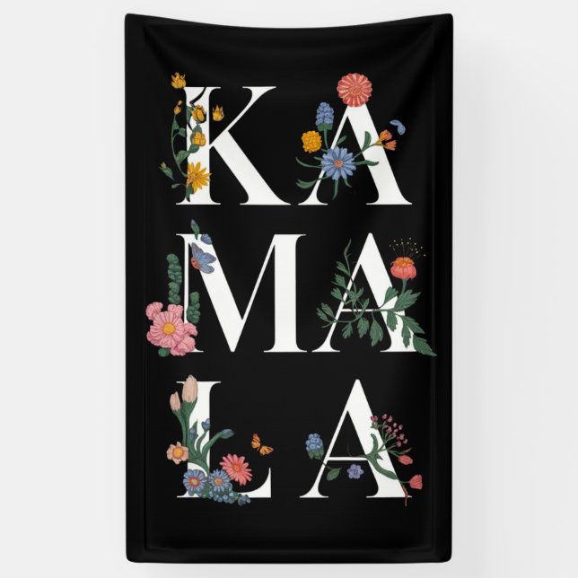 Botanische Kamala Harris - Abstimmung 2024 Floral  Banner (Vertikal)