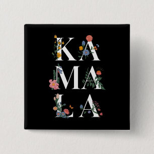 Botanische Kamala Harris - Abstimmung 2024 Floral  Button