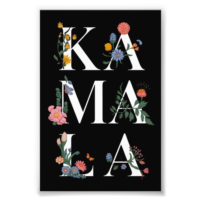 Botanische Kamala Harris - Abstimmung 2024 Floral  Fotodruck (Vorne)