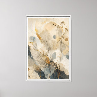 Botanische Kartographie | Luxuriöse neutrale Botan Leinwanddruck