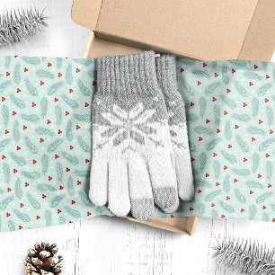 Botanische Kiefernadeln und Beeren Weihnachten  Seidenpapier