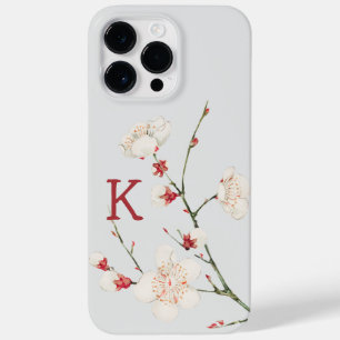 Botanische Kirschblüten-Blumen-Monogramm-Buchstabe Case-Mate iPhone 14 Pro Max Hülle
