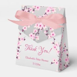 Botanische Kirschblüten Rosa Grau Vielen Dank Geschenkschachtel