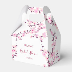 Botanische Kirschblüten-Rosa-Weiße-Hochzeitsdusche Geschenkschachtel