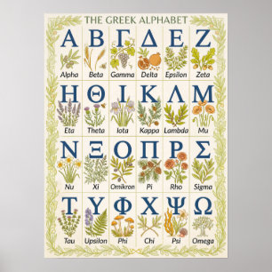 Botanische Klassenzimmer-Briefe Griechisches Alp Poster