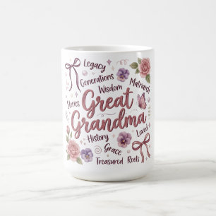 Botanische Kokette Muttertag/Urgroßmutter Kaffeetasse