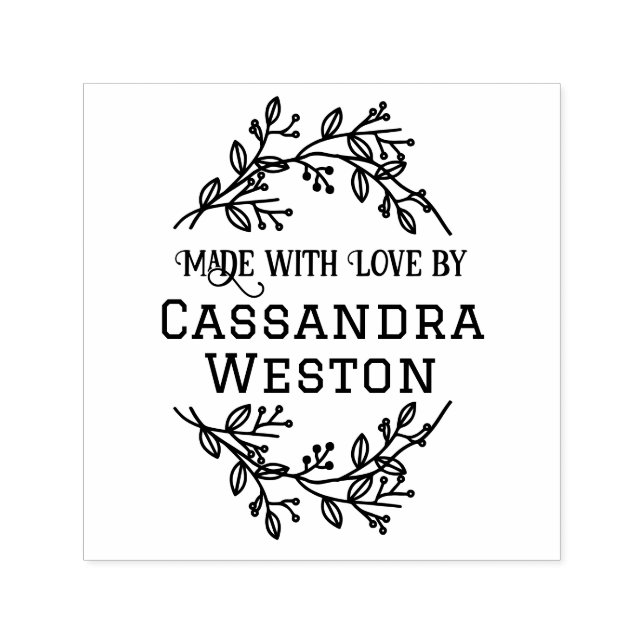 Botanische Kranberries "Made with Liebe by" Permastempel (Design)