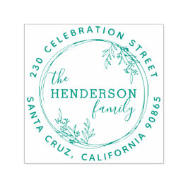 Botanische Kräne-Runde-Rücksendeadresse Permastempel