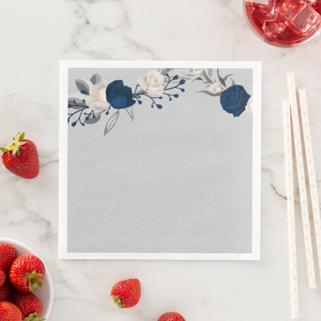 Botanische Kranzhochzeit der Blume Marine und Weiß Serviette (Beispiel)