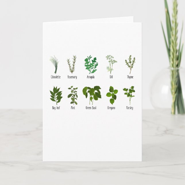 Botanische Kräuter Kräutergarten Geburtstag Karte (Vorderseite)