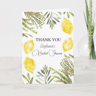 Botanische Kräuter Zitronen Aquarell-Junggesellinn Einladung