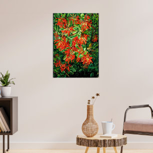 Botanische Kunst: Bush und Emu Wren des Chilen bre Poster