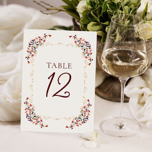 Botanische Kunst Florale Paisley-Hochzeit Tischnum Einladung