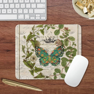 botanische Kunst französische Land Schrift Blatt S Mousepad