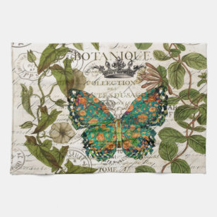 botanische Kunst französisches Land Schrift Blatt Handtuch