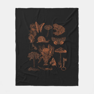 Botanische Kunst, Froschpilze Goblincore Ästhetik- Fleecedecke