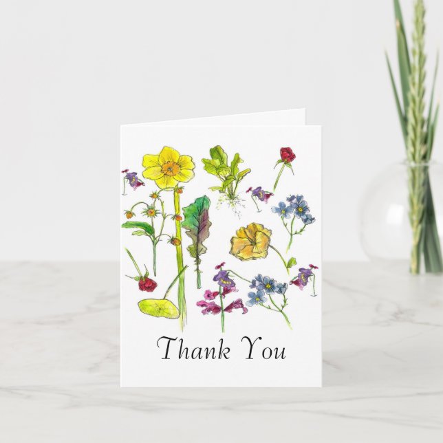 Botanische Kunst-GemüseBlumen danken Ihnen Dankeskarte (Vorderseite)