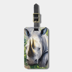 Botanische Kunst im Weißen Rhino Gepäckanhänger