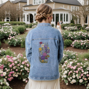 Botanische Kunst Jeansjacke