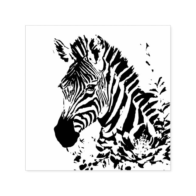 Botanische Kunst Zebra Permastempel (Design)
