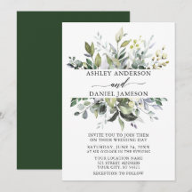 Botanische Landschaft Hochzeit Wasserfarbe Elegant